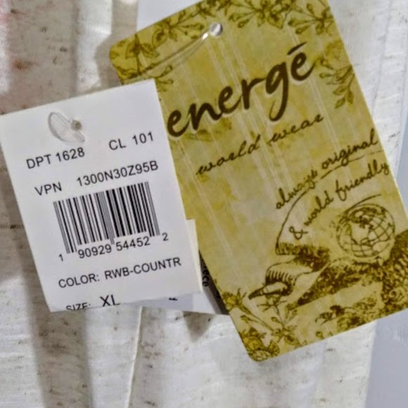 TEE*SLEEVELESS SHIRT*ENERGE BRAND*WOMEN XL*PLAID, STAR & FLORAL DETAILS. - Picture 6 of 8